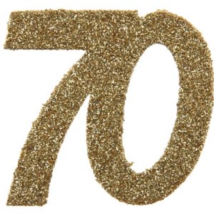 Anniversaire, confettis, or, 70 ans