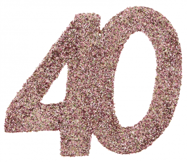 Anniversaire, confettis, rose gold, 40 ans