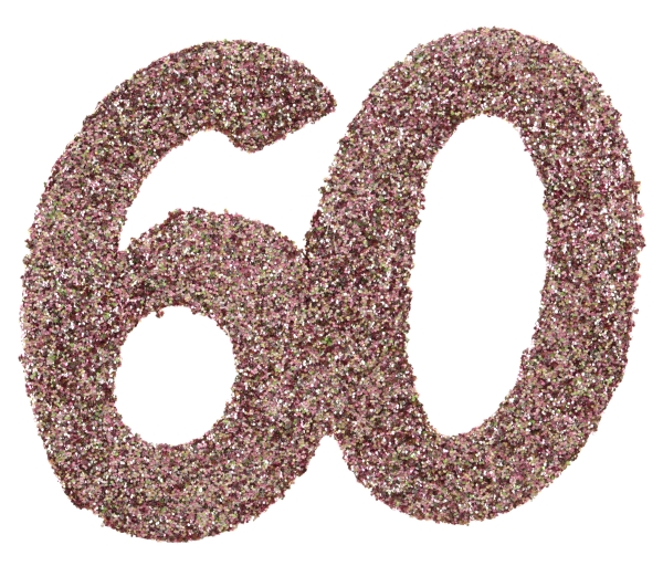 Anniversaire, confettis, rose gold, 60 ans