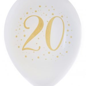 Anniversaire adulte, ballons, blanc, 20