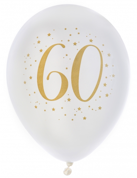 Anniversaire adulte, ballons, blanc, 60