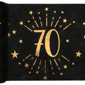 Anniversaire adulte, chemin de table, noir, 70