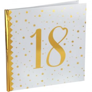 Anniversaire adulte, livre d'or, or, 18