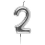 ARTICLES DE FETE-BOUGIE-BOUGIE D'ANNIVERSAIRE-BOUGIE CHIFFRE-BOUGIE CHIFFRE ARGENT