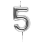 ARTICLES DE FETE-BOUGIE-BOUGIE D'ANNIVERSAIRE-BOUGIE CHIFFRE-BOUGIE CHIFFRE ARGENT