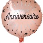 Anniversaire adulte, ballon, alu, rose gold