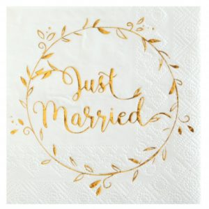 Occasions speciales, serviettes, just married, or