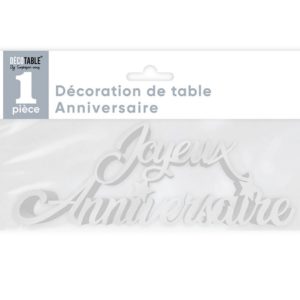 Anniversaire, décoration de table, blanc