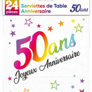 Anniversaire adulte, serviettes, 50 ans