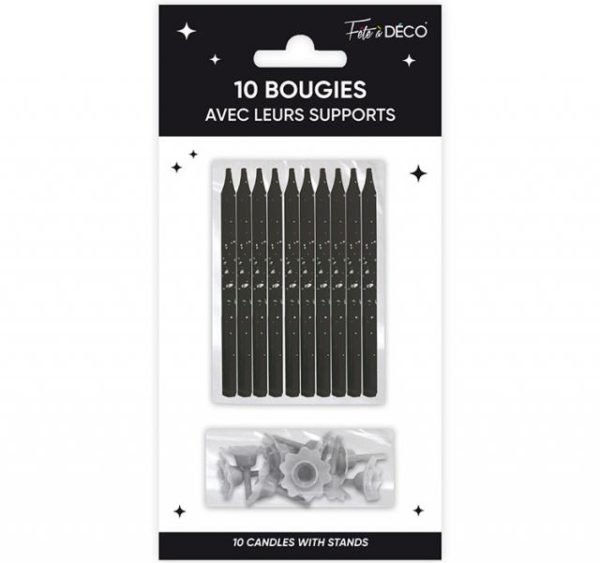 ARTICLES DE FETE-ANNIVERSAIRE-ANNIVERSAIRE NOIR-BOUGIES ANNIVERSAIRE