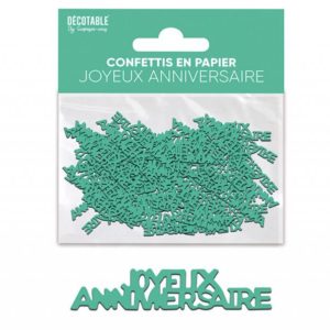 ARTICLES-DE-FETE-ANNIVERSAIRE-CONFETTIS JOYEUX ANNIVERSAIRE-ANNIVERSAIRE-VERT MENTHE