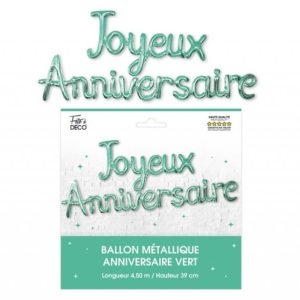 ARTICLES-DE-FETE-BALLONS-BALLONS-BALLONS-ANNIVERSAIRE-GUIRLANDE BALLONS-ANNIVERSAIRE-VERT MENTHE