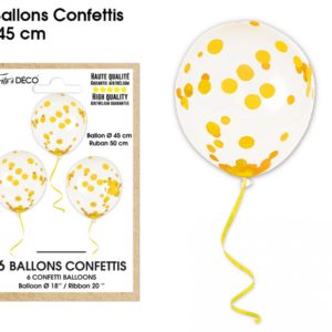 Ballons latex, ballons confettis, or