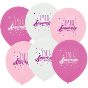 Anniversaire adulte, ballons, rose