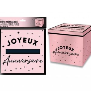 ARTICLES DE FETE-ANNIVERSAIRE-ANNIVERSAIRE ROSE-URNE ANNIVERSAIRE