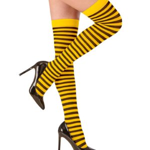 ACCESSOIRES DE FETE-CHAUSSETTES RAYEE-CHAUSSETTES JAUNE ET NOIR