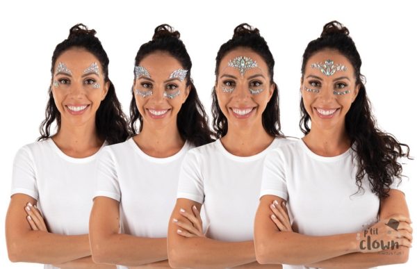 ACCESSOIRES DE FETE-STRASS VISAGE-MAQUILLAGE-FESTIVAL-PAILETTES