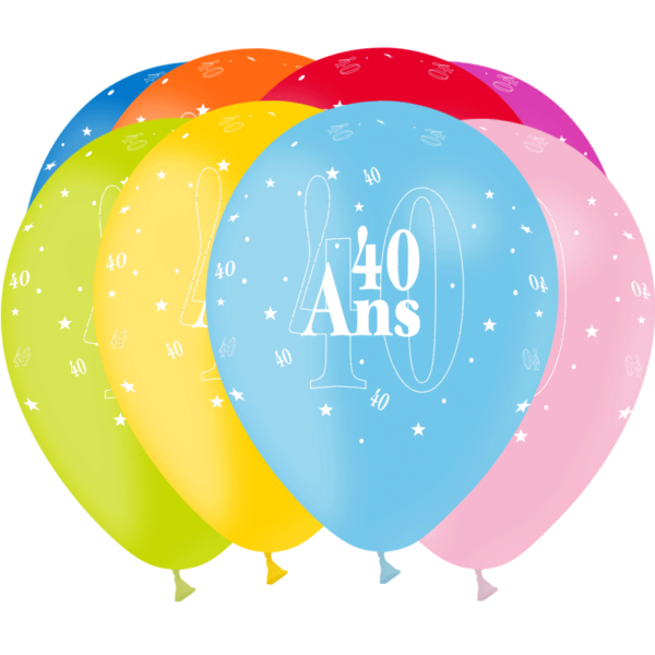 Ballons et hélium, ballons latex, ballons âges, chiffre 40