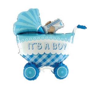 Occasions spéciales, baby shower, ballons alu, it's a boy, buggy