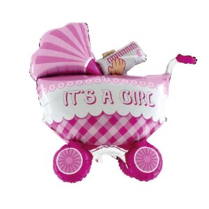Occasions spéciales, baby shower, ballons alu, it's a girl, buggy