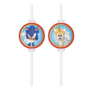 ARTICLES DE FETE-ANNIVERSAIRE-ANNIVERSAIRE ENFANT-ANNIVERSAIRE SONIC-4 PAILLES SONIC